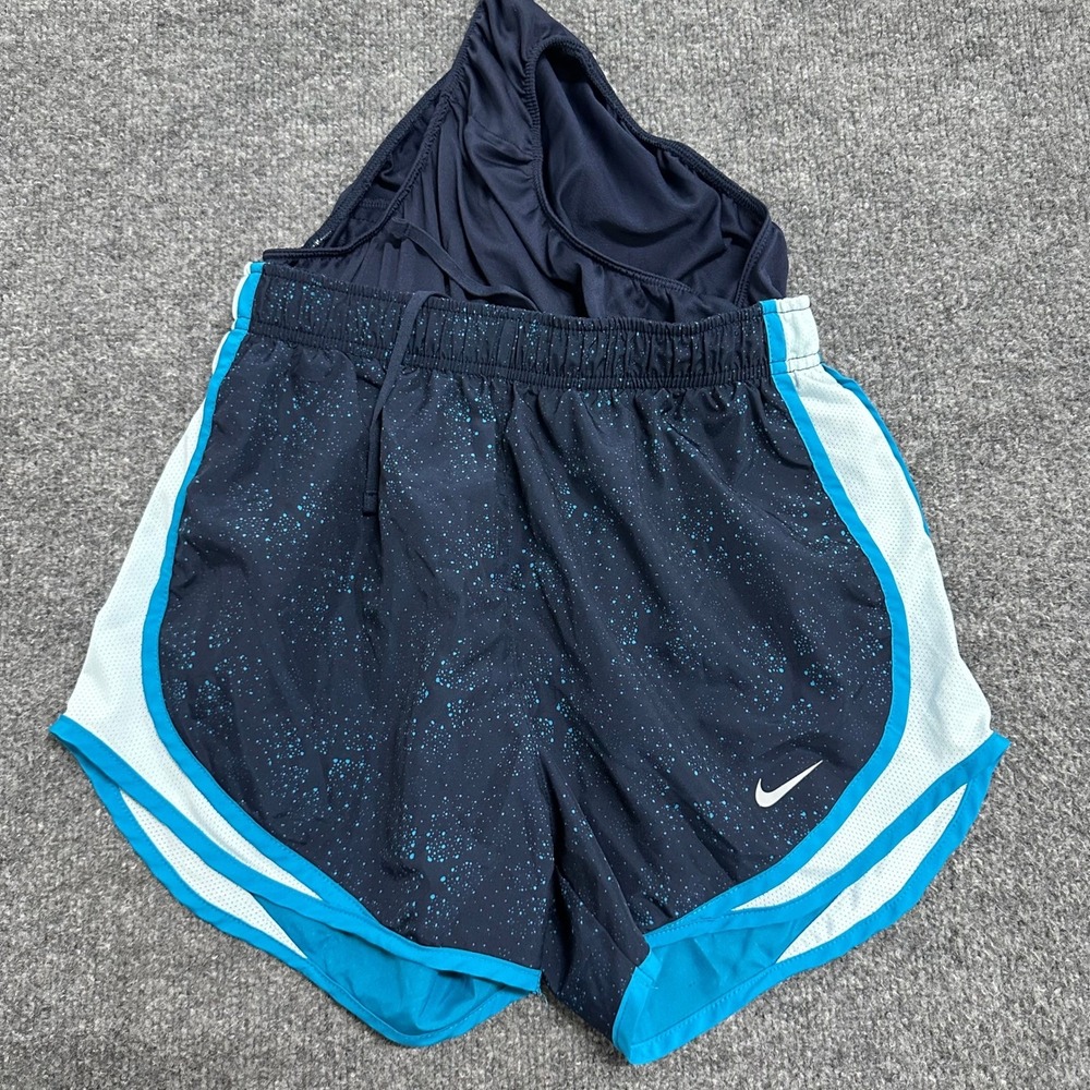 Nike Shorts Womens Size S Navy Blue Speckle Dri-Fit Running Athletic Mesh Liner